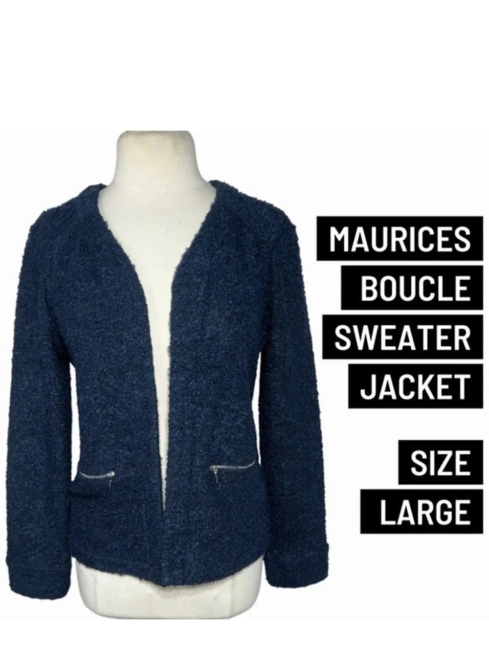 Maurices navy sweater jacket size L